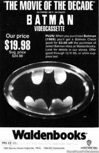 BATMAN- Home video ad. November 17, 1989.