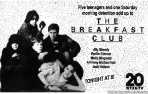 THE BREAKFAST CLUB- Television guide ad. November 14, 1990.