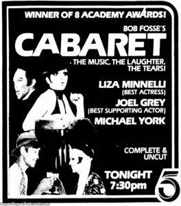 CABARET- Television guide ad. November 8, 1982.