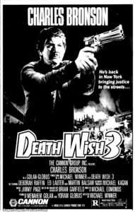 DEATH WISH 3- Newspaper ad. November 8, 1985.