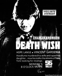 DEATH WISH- Television guide ad. November 18, 1985.