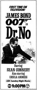 DR. NO- Television guide ad. November 10, 1974.