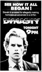 DYNASTY- Television guide ad. November 12. 1985.