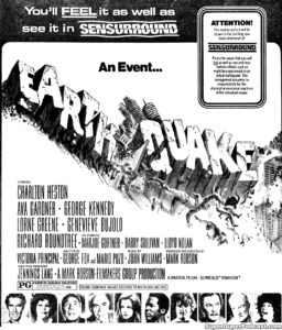EARTHQUAKE- newspaper ad. November 15. 1974.