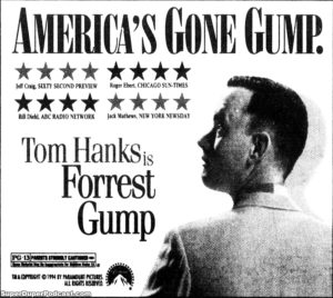 FORREST GUMP- Newspaper ad. November 13. 1994.
