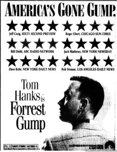 FORREST GUMP- Newspaper ad. November 18, 1994.