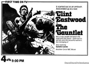 THE GAUNTLET- Television guide ad. November 2, 1980.
