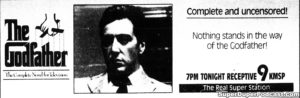 THE GODFATHER- Television guide ad. November 12. 1988.