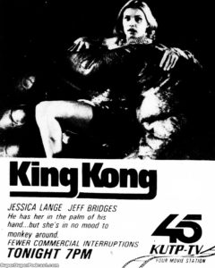 KING KONG- Television guide ad. November 18, 1990.