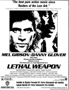 LETHAL WEAPON- Home video ad. November 15, 1987.