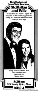 MCMILLAN AND WIFE- Television guide ad. November 10, 1974.