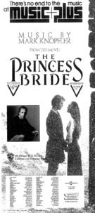 THE PRICESS BRIDE- Newspaper ad.
November 8, 1988.