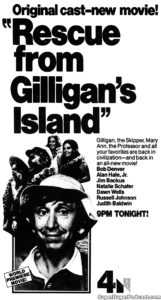 RESCUE FROM GILLIGAN'S ISLAND- Television guide ad.
October 14, 1978.