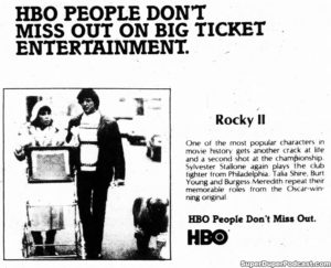ROCKY II- Television guide ad. November 9, 1980.