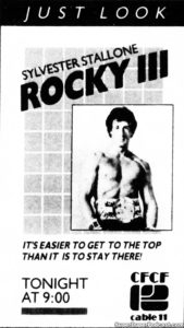 ROCKY III- Television guide ad. November 16, 1985.