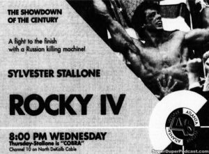 ROCKY IV- Television guide ad. November 18, 1992.