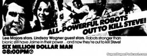 THE SIX MILLION DOLLAR MAN- Television guide ad.
October 31, 1976.
