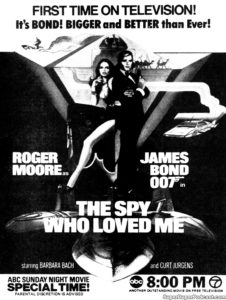 THE SPY WHO LOVED ME- Television guide ad. November 9, 1980.