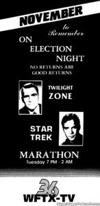 STAR TREK/TWILIGHT ZONE- Television guide ad ad. November 8, 1988.