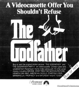 THE GODFATHER- Home video ad. November 9, 1980.