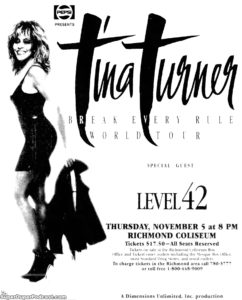 TINA TURNER- Television guide ad. November 5, 1987.