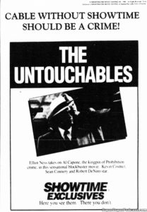 THE UNTOUCHABLES- Television guide ad. November 9, 1988.