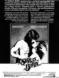 A STAR IS BORN- Newspaper ad. December 26, 1976.