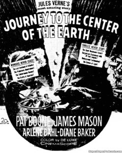 JOURNEY TO THE CENTER OF THE EARTH- Newspaper ad. December 1959. Caped Wonder Stuns City!