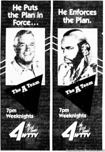 THE A-TEAM- Television guide ad.
February 15, 1988.