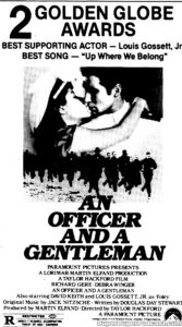 AN OFFICER AND A GENTLEMAN- Newspaper ad.
February 13, 1983.