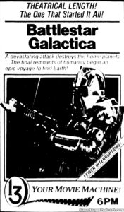 BATTLESTAR GALACTICA- Television guide ad.
February 7, 1982.