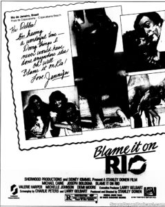 BLAME IT ON RIO- Newspaper ad.
February 17, 1984.