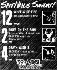DEATH WISH 3- WDZI television guide ad.
February 28, 1988.