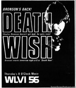 DEATH WISH- Television guide ad. February 18, 1988.