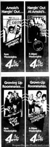 DIFF'RENT STROKES/HAPPY DAYS/THE FACTS OF LIFE/THREE'S COMPANY- Television guide ad. February 15, 1988.