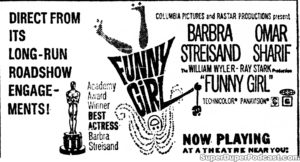 FUNNY GIRL- Newspaper ad. February 22, 1970.