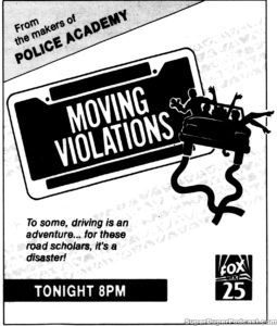 MOVING VIOLATIONS- Television guide ad.
February 9, 1990.