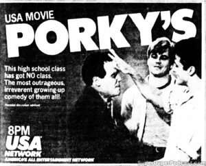 PORKY'S- Television guide ad. February 19, 1988.