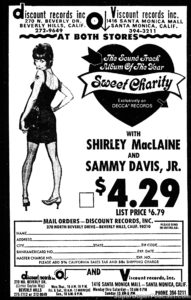 SHIRLEY MACLAINE- Sweet Charity newspaper ad.
February 24, 1969.