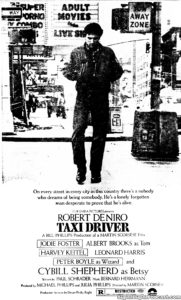 TAXI DRIVER- Newspaper ad.
February 9, 1976.
