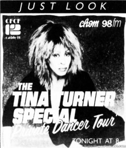 TINA TURNER- Television guide ad. February 22, 1986.