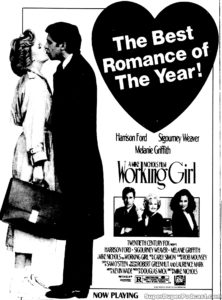 WORKING GIRL- Newspaper ad. February 12, 1989.