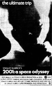 2001 A SPACE ODYSSEY- Newspaper ad. March 19, 1973.