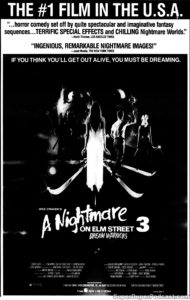 A NIGHTMARE ON ELM STREET 3 DREAM WARRIORS- Newspaper ad. March 8, 1987.