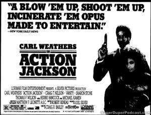 ACTION JACKSON- Newspaper ad. February 29, 1988.