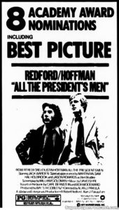 ALL THE PRESIDENT'S MEN- Newspaper ad. March 15, 1977.