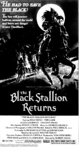 THE BLACK STALLION RETURNS- Newspaper ad. March 29, 1983.