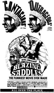BLAZING SADDLES- Newspaper ad. March 19, 1976.