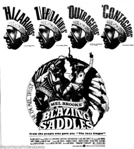 BLAZING SADDLES- Newspaper ad. March 31, 1974.
