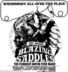 BLAZING SADDLES- Newspaper ad. March 7, 1976.